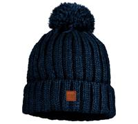 maximo - Kid's Mütze Rippe mit Pompon und Fleecefutter - Beanie size 53-55 cm, blue/black