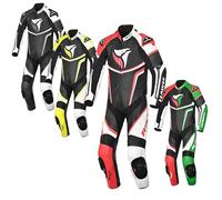 MAXIMO-MOTO Motorbike Leather Suit for Men - CE Approved Armored EN: 17092-4-2020 (Black/White/Red, 54/XL)