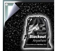 MaximoLife® Instant 100% Blackout Blind | Robust Fabric Velvet Lined | Heat-Proof Adhesive Hook Tabs | Fits Any Window Up To 145×145cm | Full Blackout in Seconds | Easy Stick On No Tools No Drill