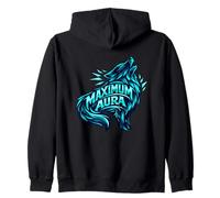 Maximum Aura Howling Wolf Graphic Zip Hoodie