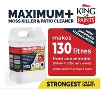 Maximum+ Moss Killer and Patio Cleaner King of Paints Clear 5L