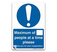 Maximum of people at a time Safety Sign, Virus Protection Mandatory Sign, A4-297x210mm, Laminated Self-adhesive Vinyl, Virus Protection Signs