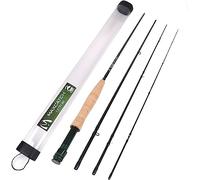 MAXIMUMCATCH Maxcatch Extreme Graphite Fly Fishing Rod 4-Piece 9 Feet with IM6 Carbon Blank, Hard Chromed Guides, A Cork Grip (Size:3/4/5/6/7/8/10wt) (9'6'' 5weight 4sec)