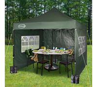 MCC Direct Maximus 3x3 Heavy Duty Pop up Green Gazebo With Sides, Green