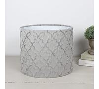Maximus Dove Grey Velvet Trellis Lampshade (20cm Diameter Ceiling Pendant)