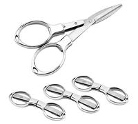 maxin Foldable Travel Scissors - 4 Pack Stainless Steel Blunt Tip Cutters Compact for Home, Office, Craft, Camping, Cut Paper, Tape, Fabric, Thread