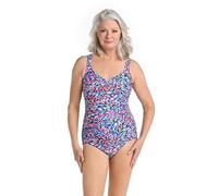 Maxine Of Hollywood Women's Over The Shoulder Shirred One Piece Swimsuit, Multi//Luminescense, 16