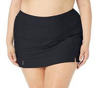 Maxine Of Hollywood Women's Plus-Size Side Slit Swim Skirt Swimsuit, Black, 22
