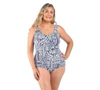 Maxine of Hollywood Women's Side Shirred Girl Leg One Piece Swimsuit, Indigo, 16 Plus