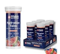 MaxiNutrition Hydration tabs, Watermelon, Zero Sugar| Effervescent Electrolyte Tablets| for Improved Hydration and Recovery | Suitable for Vegans and Vegetarians |6 x 10 Tablets (6 Pack)