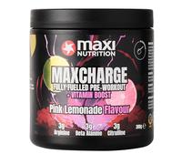 MaxiNutrition Max Charge Vitamin boosted Pre-Workout, Perfectly balanced formulation for boosting Energy & Physical Performance, Sugar-Free, Pink Lemonade flavour, 300g