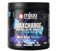 MaxiNutrition Max Charge Vitamin Boosted Pre-Workout, Sugar-Free Energy and Performance Boosting Sports Drink for Endurance and Recovery, Berry Blast, 300g