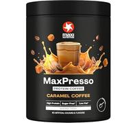 MaxiNutrition MaxPresso Caramel, Protein Coffee, Whey Protein Powder, 21 g Protein per Serving, Sugar-Free & Low-Fat, Mix Warm or Cold