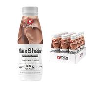 MaxiNutrition MaxShake Protein Milkshake Chocolate, 12 x 330 ml, Creamy Protein Shake for Travel, 25 g Protein, Low Fat and Low Carb, Lactose-Free, No Artificial Flavours
