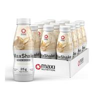 MaxiNutrition MaxShake Protein Milkshake Vanilla, 12 x 330 ml, Creamy Protein Shake for Travel, 25 g Protein, Low Fat and Low Carb, Lactose-Free, No Artificial Flavours