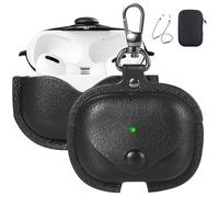 Maxjoy for AirPods Pro 3 Case Leather, Airpods Pro 3 Leather Case Cover with Keychain Compatible with Apple Airpod Pros 3rd Generation 2025 (Front LED Visible),Black