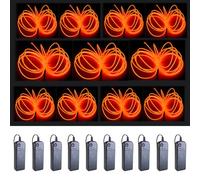 MaxLax EL Wire Orange 10-Pack, 9ft Neon Light Wire with Noise Reduction and Battery Pack…
