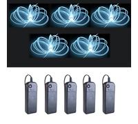MaxLax EL Wire White 5-Pack, 9ft/2.75m Neon Light Wire with Noise Reduction and Battery Pack…