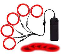MaxLax Red EL Wire, Neon Wire Light 5 in 2 Meters, EL Wire for Halloween Decoration, Christmas Party, DIY Decoration