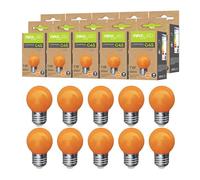 Maxled, Light is Led! 10 Pack E27 Screw Coloured LED Light Bulbs 1W Equivalent 10W Incandescent G45 Colored Golf Ball Mini Globe Bulb Orange for Indoor String Patio Party Christmas Tree Fairy Party