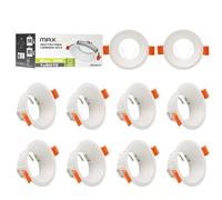 Maxled, Light is Led! 10x Frame for Recessed Ceiling Lights GU10 Downlights for Ceiling LED/Halogen Round White Aluminium Spotlight Fitting gu10 Lamp Holder Outer Diameter Φ80x 35mm Cutout Φ72mm