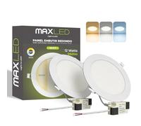 Maxled Light is Led! 2PCS 12W Round Recessed Ceiling Flat Panel 960lm Down Light Ultra Slim Lamp Warm White 3000K Neutral 4000K Cool 6000K Aluminum Spotlights for Home Kitchen Bathroom No Dimmable