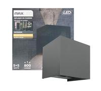 Maxled, Light is Led! Led Wandleuchten Innen/Außen 10W Aluminium Wandlampe Auf Und Ab Einstellbarer Lichtstrahl 800lm 3000K Warmweiß Led Außenwandleuchte IP65 Wasserdichte für Treppen Flur Garten