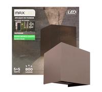 Maxled, Light is Led! Led Wandleuchten Innen/Außen 10W Aluminium Wandlampe Auf Und Ab Einstellbarer Lichtstrahl 800lm 4000K Neutralweiß Led Außenwandleuchte IP65 Wasserdichte für Treppen Flur Garten