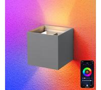 Maxled, Light is Led! Smart WiFi LED Wandlampe Innen/Außen 10W RGB-Farbwechsel Aluminium Steuerbar per App/Sprachsteuerung Einstellbarer Abstrahlwinkel Wandleuchte Perfekt IP65 für Wohnzimmer Garten