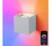 Maxled, Light is Led! Smart WiFi LED Wandlampe Innen/Außen 10W RGB-Farbwechsel Aluminium Steuerbar per App/Sprachsteuerung Einstellbarer Abstrahlwinkel Wandleuchte Perfekt IP65 für Wohnzimmer Garten