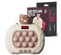 Maxlife Portable Electronic Pop It Game Teddy Bear with Display - Enhances Memory Focus and Dexterity - Quick Pop It Toy with 999 Levels and 6 Game Modes - Stress Relief Toy for Kids