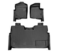 MAXLINER Custom Fit Floor Mats 2 Row Liner Set Black Compatible with 2011-2014 Ford F-150 SuperCrew Cab