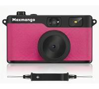 Maxmango D53 Screen-free Digital Camera, 12MP Point and Shoot Camera - Rechargeable, Reusable, 8GB SD Card, Compact Durable for Travel Camping Teens Adults Beginners-Pink