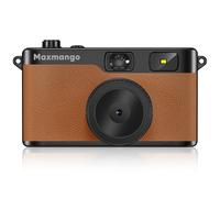 Maxmango D53 Screen-free Digital Camera, 12MP Point and Shoot Camera, Retro Style Camera- No Screen, Rechargeable, Reusable, 8GB SD Card, Compact Durable for Travel Camping Teens Beginners-Brown