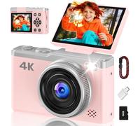 MaxMango Digital Camera, 64MP Autofocus Vlogging Camera for YouTube with 16G, 2.4" 180° Flip Screen Point and Shoot Travel Compact Camera Photo with 16X Zoom for Teens Adults Beginners