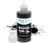 MaxMark Premium Refill Ink for self Inking Stamps and Stamp Pads, Black Color - 1 oz.