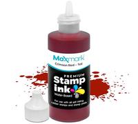 MaxMark Premium Refill Ink for self Inking Stamps and Stamp Pads, Crimson Red Color - 1 oz.