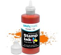 MaxMark Premium Refill Ink for self Inking Stamps and Stamp Pads, Orange Color - 1 oz.