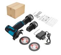 Maxmartt Cordless Angle Grinder, 19500rpm Cordless Grinder with 1pcs 12V 1200mAh Batteries and 2-Cutting Discs Metal Grinder for Metal Stone Wood and Concrete