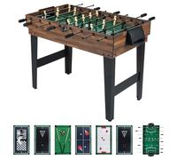 Maxmass 10 in 1 Multi Game Table, Combo Table Sports Game with Football, Table Tennis, Air Hockey, Ping Pong, Shuffleboard, Bowling, Chess, Checkers, Backgammon, Poker, for Family Gathering Party