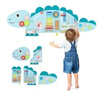 Maxmass 11 in 1 Sensory Wall Toy, Wooden Montessori Busy Board Panels, Toddler Wall Mounted Activity Center Learning Education & Early Development for Playroom Nursery Kindergarten (Blue Dinosaur)