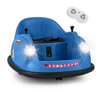Maxmass 12V Kids Bumper Cars, 360 Degree Rotation Spin Children Waltzer Car with Remote Control, Dual Joysticks, Flashing Lights and Music, Kids Ride on Bumping Car for 2-5 Years Old (Navy)