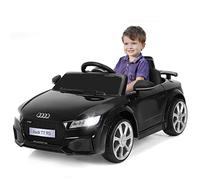 Maxmass 12V Kids Electric Car, Licensed Audi TTRS Battery Powered Ride on Car with Remote Control, Horn, LED Lights, Music, USB, MP3, Children Electric Vehicle Toy Car for 37-96 Months (Black)