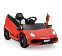 Maxmass 12V Kids Electric Ride on Car, Battery Powered Licensed Lamborghini Toy Car with Remote Control, LED Lights, Music, MP3, Spring Suspension, Children Electric Vehicle for 3+ Years Old (Red)
