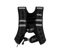 Maxmass 15kg Weighted Vest, Workout Weight Vest with Adjustable Buckles, Reflective Strip & Mesh Bag, Strength Training Jacket for Jogging Fitness