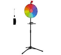 Maxmass 16 Inch Spinning Prize Wheel, 12 Slots Roulette Wheel with Height Adjustable Tripod Stand, Dry Erase Marker, Eraser, Fortune Spinning Game Roulette Spinner for Carnival Party Pub Trade Show