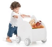 Maxmass 2 in 1 Baby Walker, Infant Learning Walkers with Wheels and Toy Storage Chest, First Steps Toddler Walker for Boys Girls