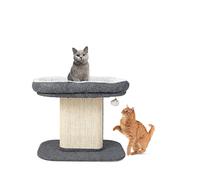 Maxmass 2-Level Cat Tree, Practical Kitty Tower with Lager Top Perch, Dangling Fur Ball and Sisal Post, Cat Activity Center for Living Room, Bedroom, Cat Cafe, Pet Store (Gray)