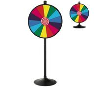 Maxmass 24" Color Prize Wheel, Height Adjustable Roulette Wheel with Dry Erase Marker and Eraser, 2 in 1 Fortune Spinner Wheel Game for Parties Carnivals Trade Shows (Colorful, 14 Slots)