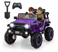 Maxmass 24V Kids Ride on Car, 2-Seater Children Electric UTV with Remote Control, Lights, Music, Horn, USB, MP3 & Slow Start, Toddler Battery Powered Toy Car for 3 Years Old+ Boys Girls (Purple)